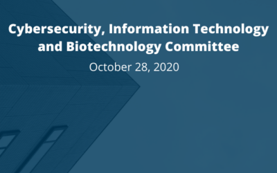 Cybersecurity, Information Technology and Biotechnology Committee: October 28, 2020