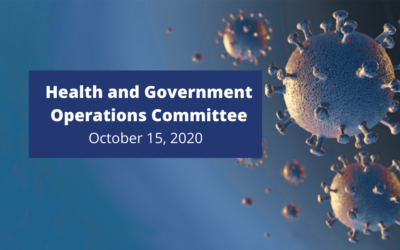 Health and Government Operations Committee: October 15, 2020