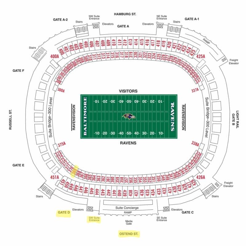 Ravens Suites Diagram - Suite 369