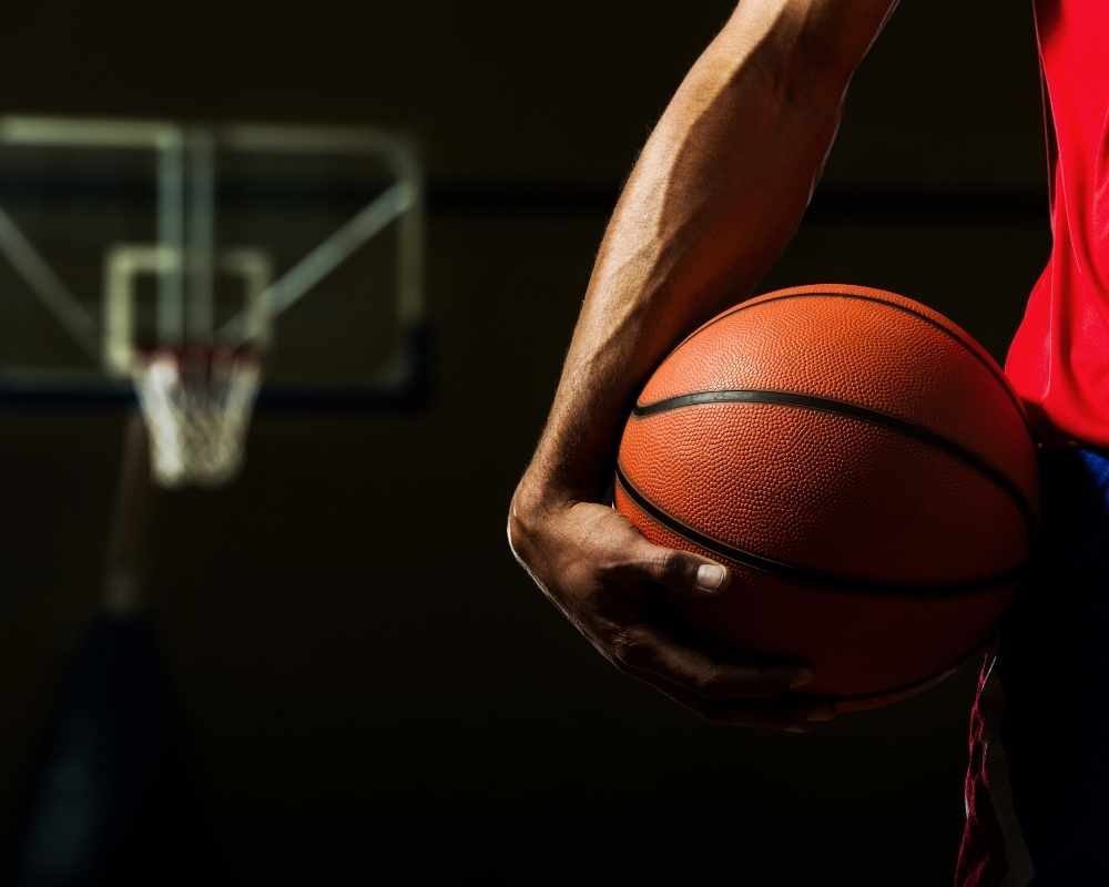 baskeball in hand